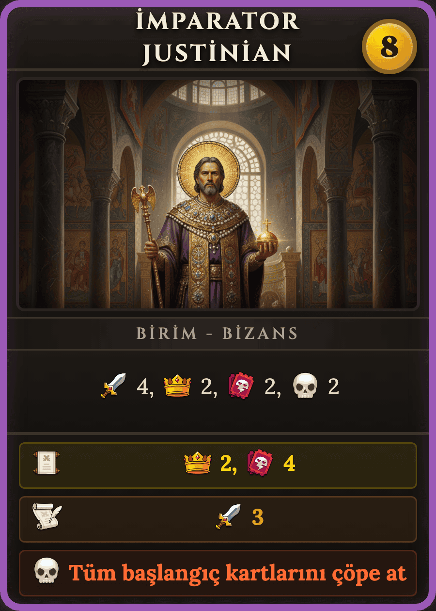Emperor Justinian - Byzantine Ruler Card